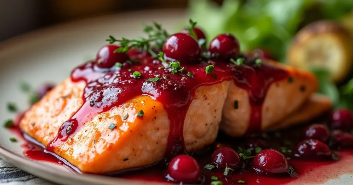 Glazed Salmon with Cranberries